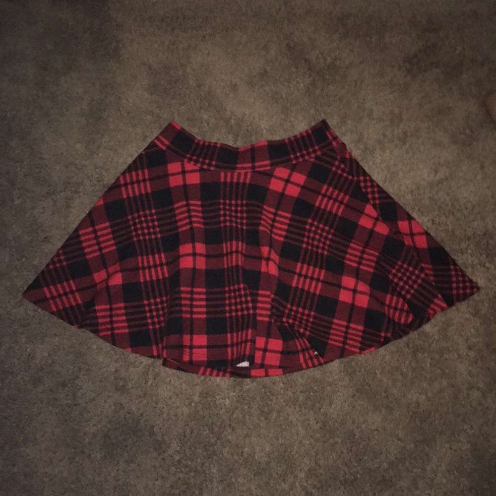 A black and red skirt